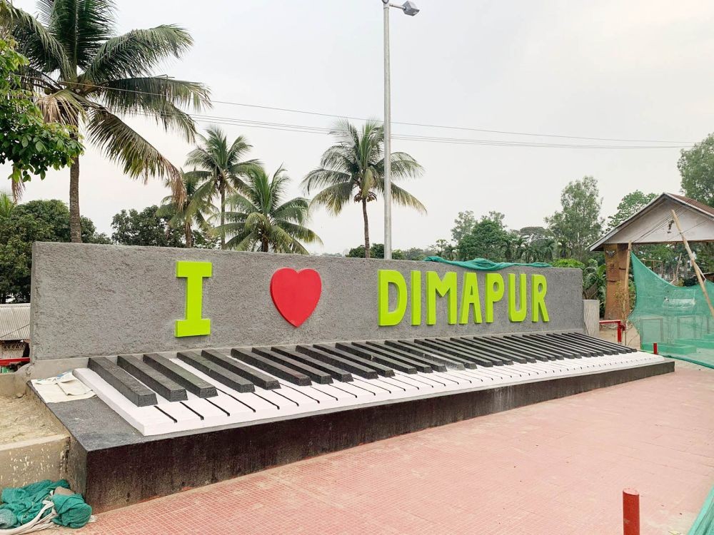The vertical garden, installed alongside the road near the old Dhansiri Bridge and Urban Haat, Dimapur was opened to the public on May 29. (Photo courtesy: Achano Tungoe)